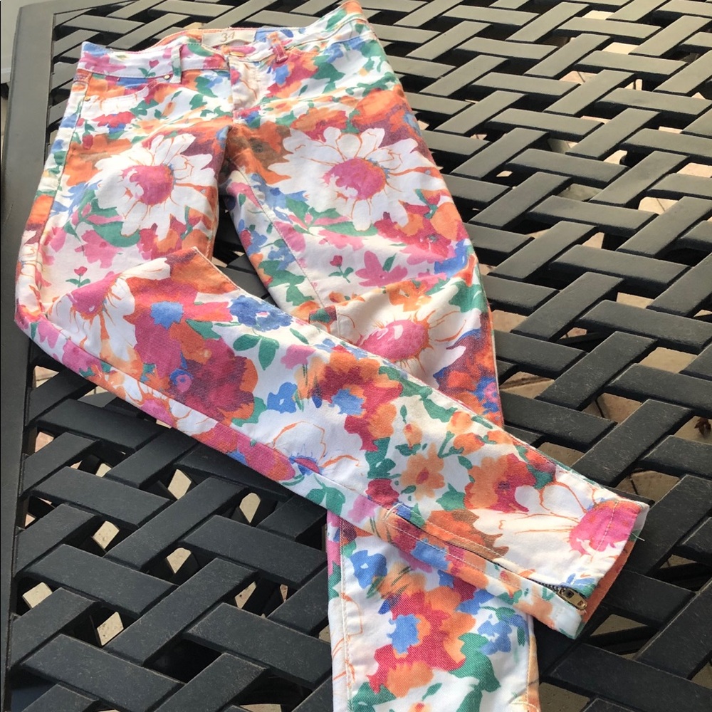 5 for $40 SALE‼️Zara Floral Jean Leggings- Zara